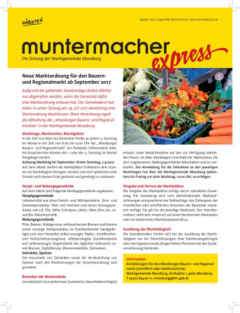 Cover Muntermacher Express, August 2017