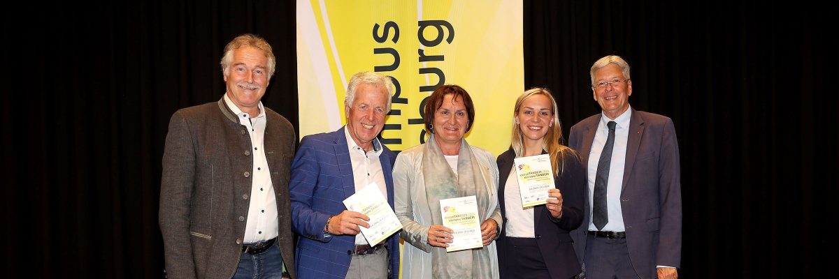 Eröffnung Kulturwoche/Kulturni teden. Franz-Josef Smrtnik, Bürgermeister Herbert Gaggl, Bürgermeisterin Elisabeth Lobnik, Manuela Lobnik, Landeshauptmann Peter Kaiser.